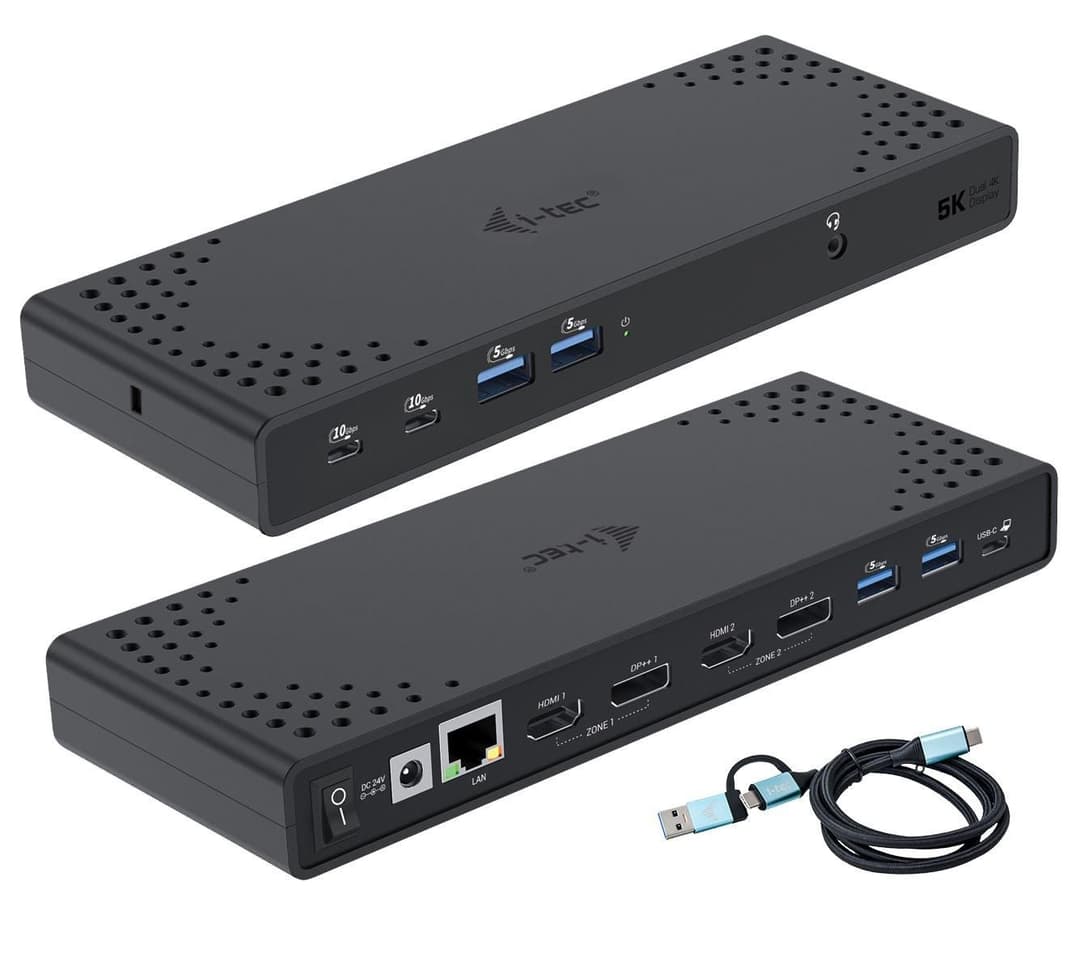 i-tec USB 3.0 / USB-C / Thunderbolt 3 Dual Display Docking Station Gen2 + Power Delivery 100W - Image 1