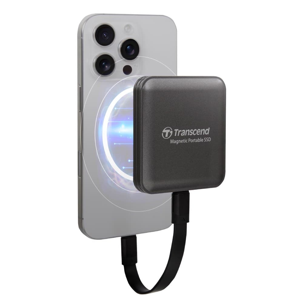 1TB Transcend ESD420 Portable Magnetic SSD USB 20Gbps Type-C Magsafe (Iron Grey)