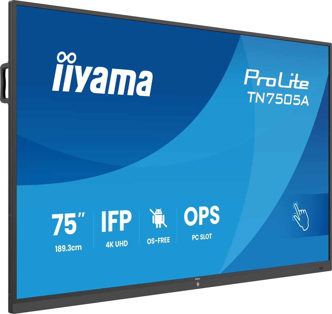 iiyama TN7505A-B1AG Signage Display Interactive flat panel 189.3 cm (74.5") 500 cd/m² 4K Ultra HD Black Touchscreen - Image 1