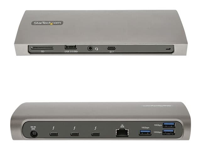 StarTech.com TB4CDOCKUE Thunderbolt 4 Dock 96W Power Delivery, Single 8K/Dual 4K 60Hz, 3x Thunderbolt 4/USB4, 4x USB-A, SD Card Reader, Gigabit Ethernet - Black/Grey - Image 6