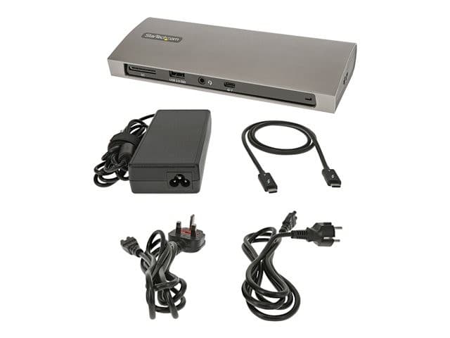 StarTech.com TB4CDOCKUE Thunderbolt 4 Dock 96W Power Delivery, Single 8K/Dual 4K 60Hz, 3x Thunderbolt 4/USB4, 4x USB-A, SD Card Reader, Gigabit Ethernet - Black/Grey - Image 7
