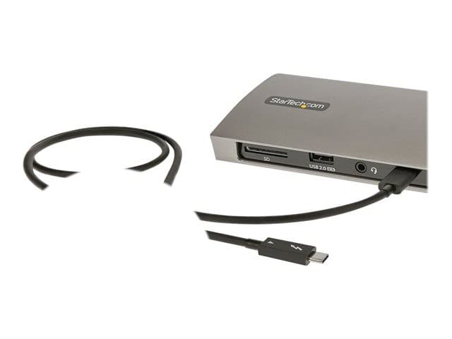 StarTech.com TB4CDOCKUE Thunderbolt 4 Dock 96W Power Delivery, Single 8K/Dual 4K 60Hz, 3x Thunderbolt 4/USB4, 4x USB-A, SD Card Reader, Gigabit Ethernet - Black/Grey - Image 8