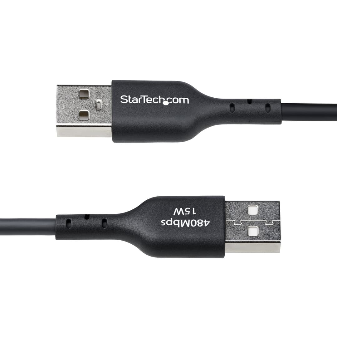 StarTech.com 6in (15cm) USB-A to USB-C Charging Cable, Charge & Sync, 3A, USB 2.0, TPE Jacket - Black USB Charging Cord - Image 4