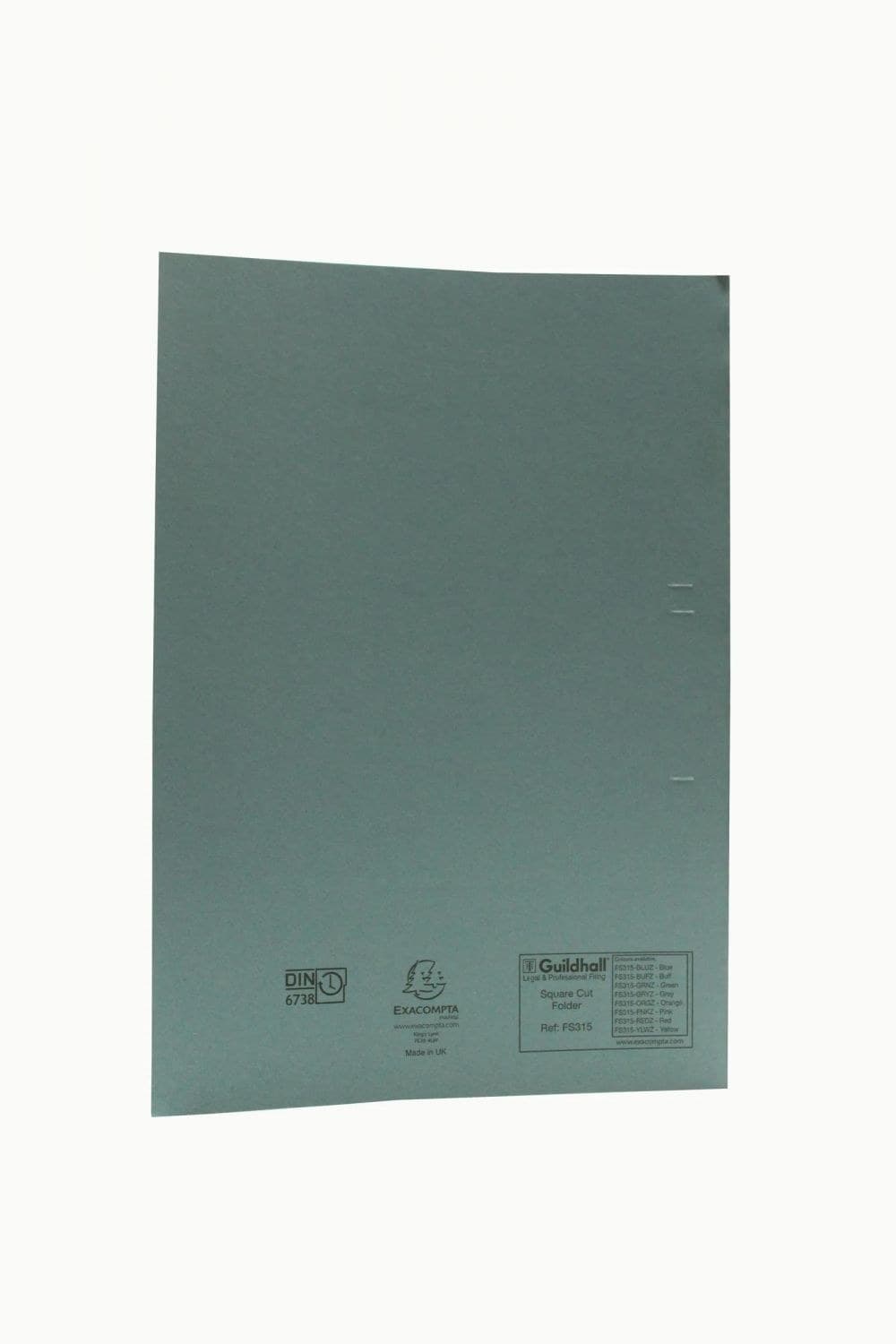 Exacompta Guildhall Square Cut Folder Foolscap Blue Pack of 100 - Image 1