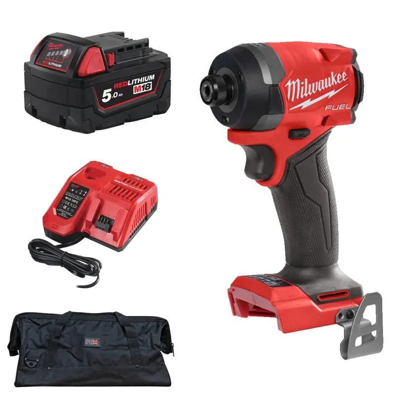 Milwaukee M18FID3-501B 18v Fuel Impact Driver New Gen Set - 1 x 5.0ah Battery, Charger & PTM Bag - Image 1