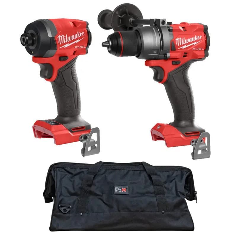 Milwaukee M18FPD3-0 18V Fuel Combi Drill & M18FID3-0 18V Fuel Impact Driver Twin Pack - Naked, Body Only (No Batteries or Charger) With PTM Bag