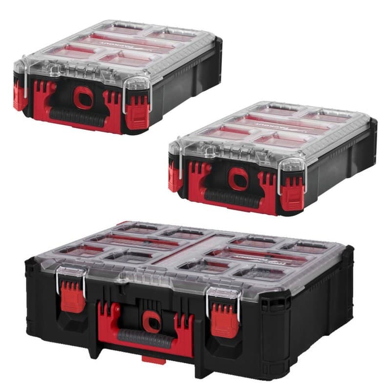 Milwaukee Packout 3 Piece Organiser Bundle - 1 x Deep Organiser, 2 x Compact Orgainsers - Image 1