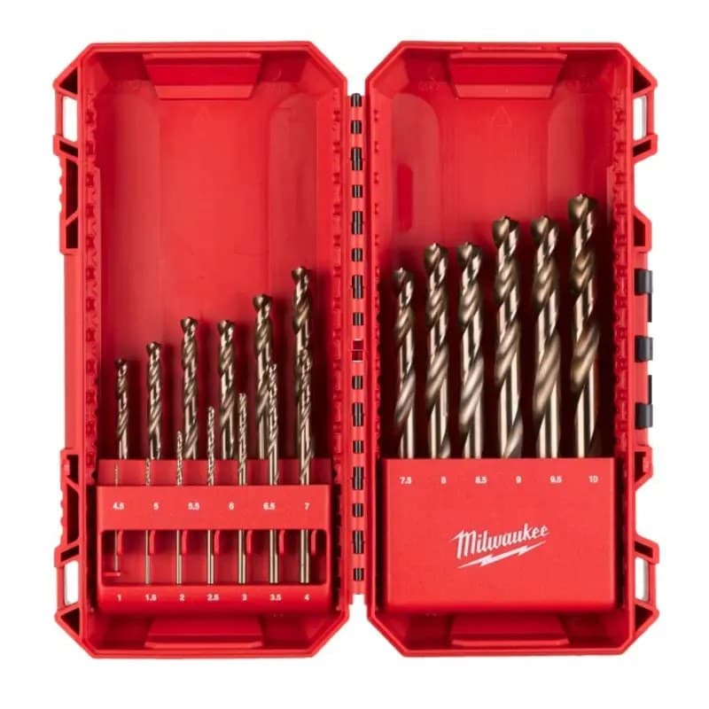 Milwaukee 4932499764 Red Cobalt HSS Ground Metal Drill Bit Set - 19 Piece