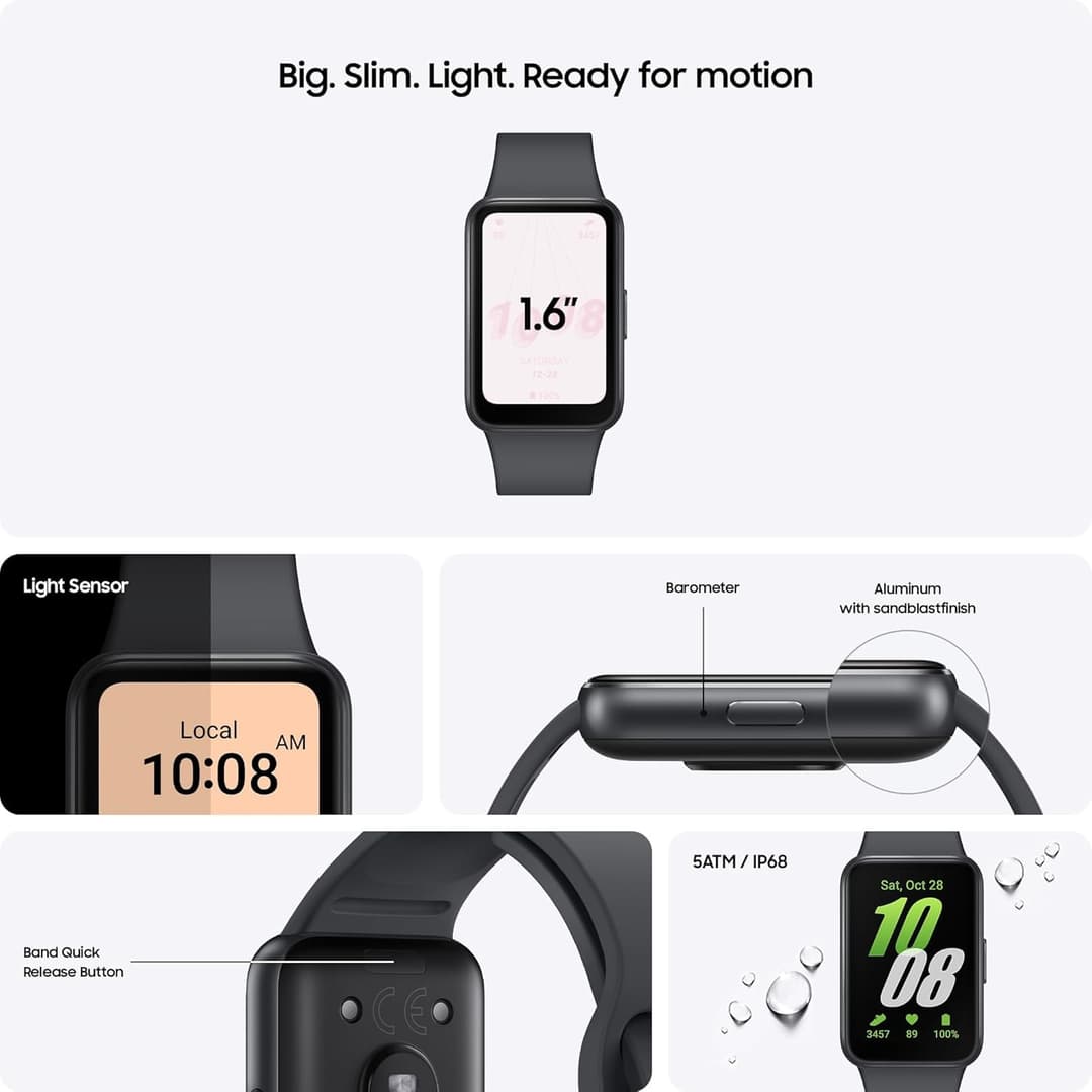 Samsung Galaxy Fit3 40mm Smart Watch Fitness Tracker - Black (SM-R390) - Image 4