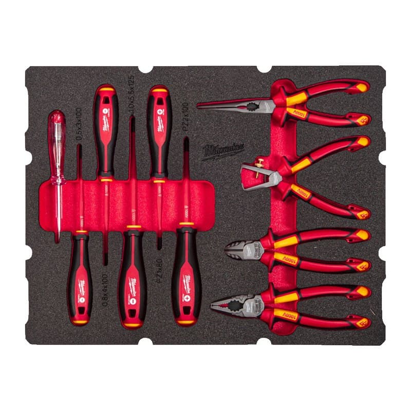 Milwaukee 4932493637 10pc Packout Drawer Insulated Electrician Foam Insert Set - Image 1