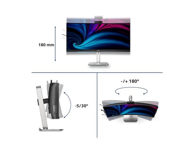 Philips 34B2U6603CH 34" Curved Monitor Charcoal - Image 8