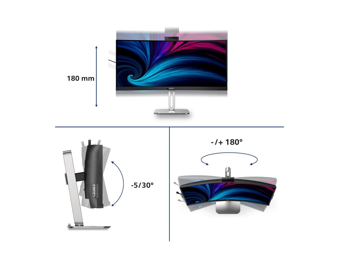 Philips 34B2U6603CH 34" Curved Monitor Charcoal - Image 1