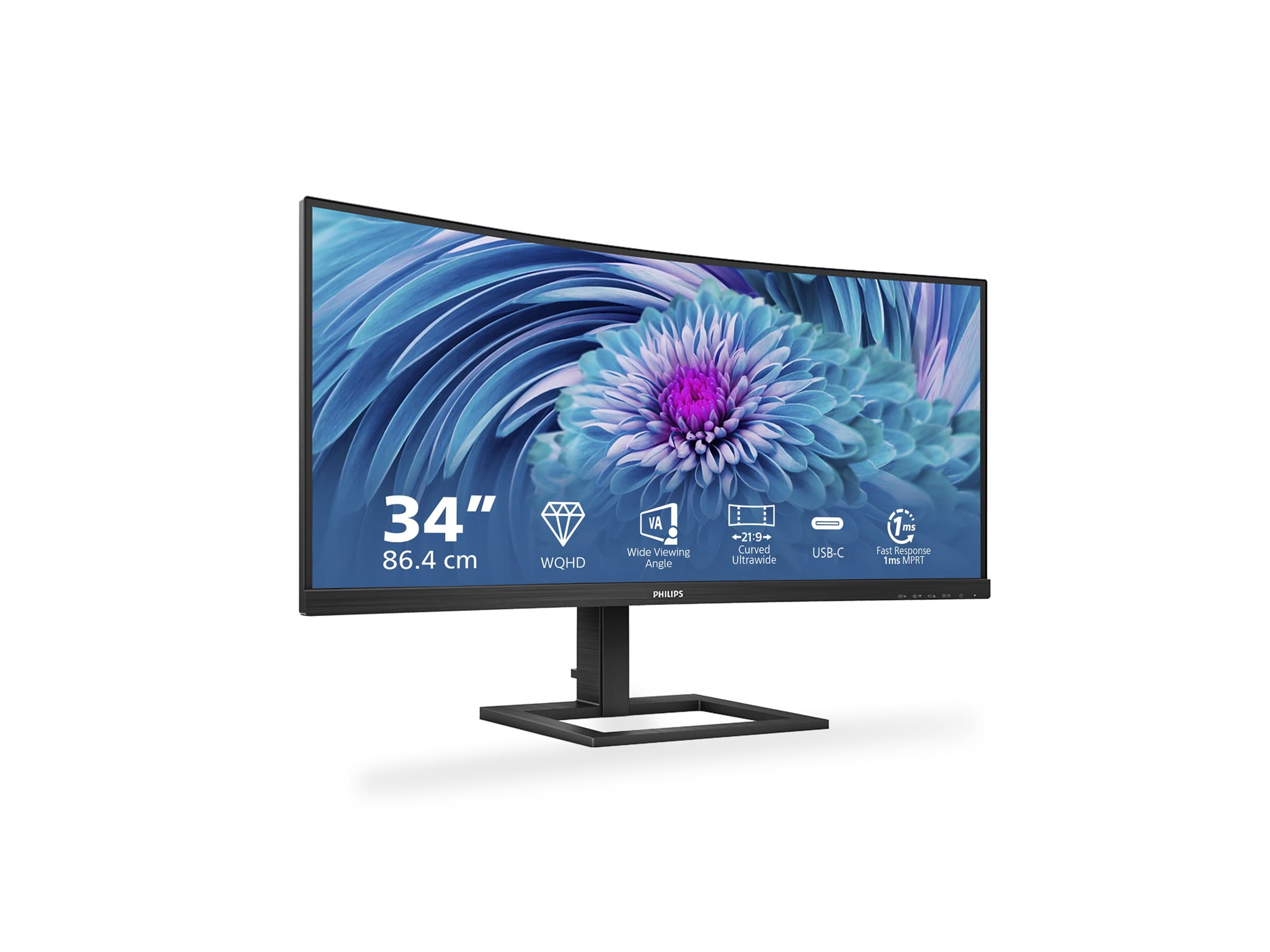 Philips E-line 346E2CUAE 34" Monitor Textured Black
