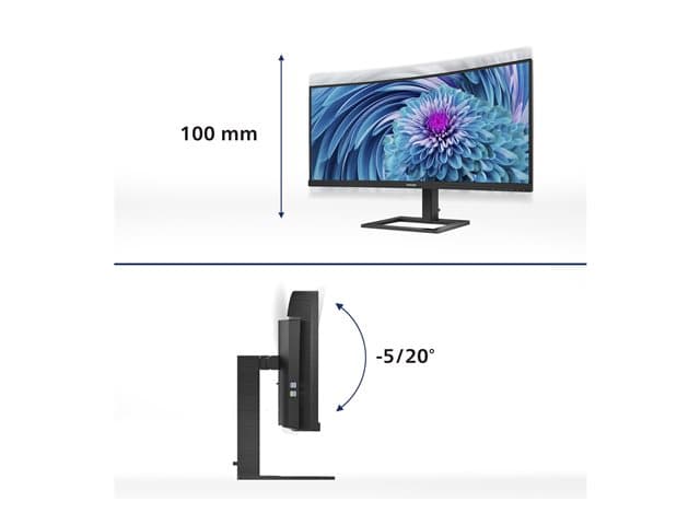 Philips E-line 346E2CUAE 34" Monitor Textured Black - Image 9