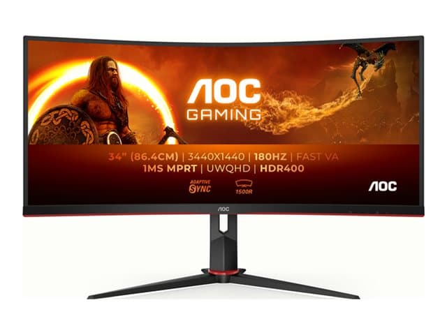 AOC CU34G2XP 34" Curved QHD Monitor Black - Image 2