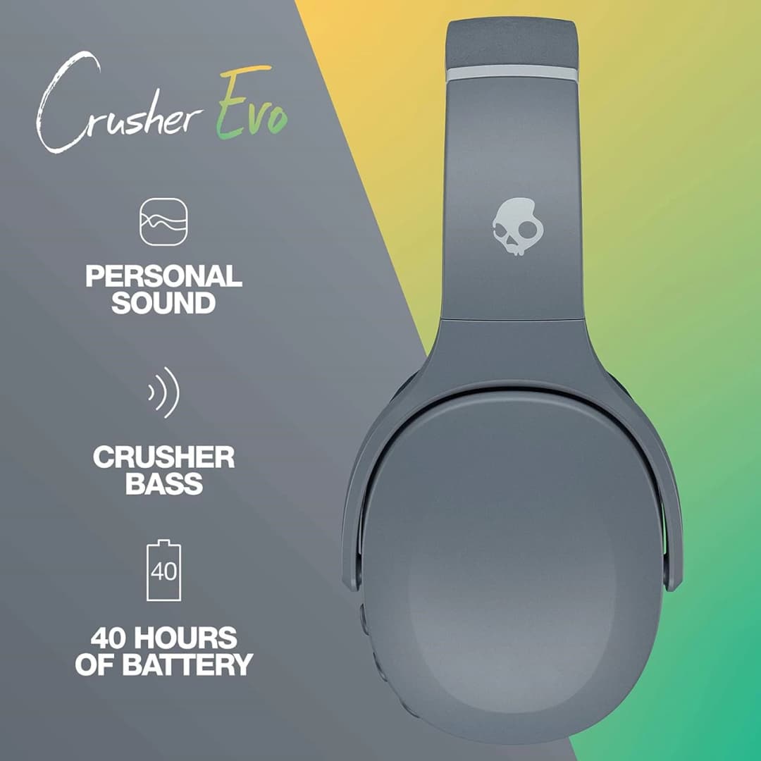 SKULLCANDY Crusher Evo Wireless Bluetooth Headphones - Chill Grey - Image 5
