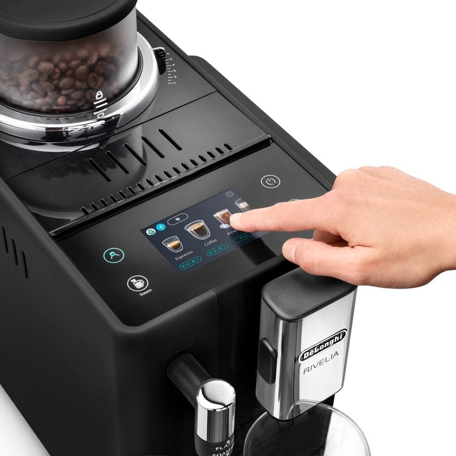 De'Longhi Rivelia Manual Milk Frother Bean to Cup Machine - Onyx Black - Image 5