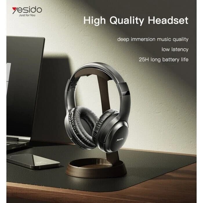 Yesido EP04 Wireless Bluetooth Headset Headphone BT5.3, 25H Playback  - Black - Image 3