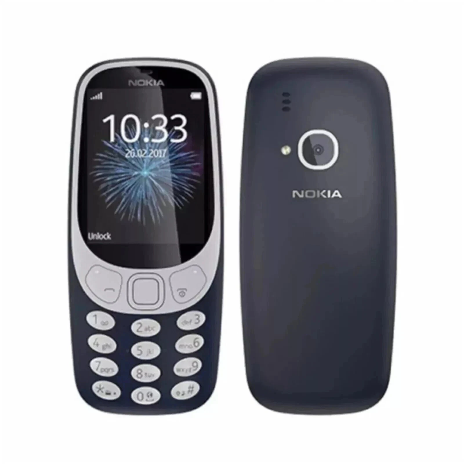 Nokia 3310 Unlocked Dual SIM Mobile Phone, 2.4" Screen, 2MP Camera - Dark Blue