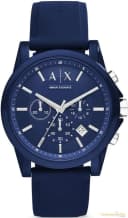 Armani Exchange Men's Chronograph, Silicone Watch, 44mm case size thumbnail 1