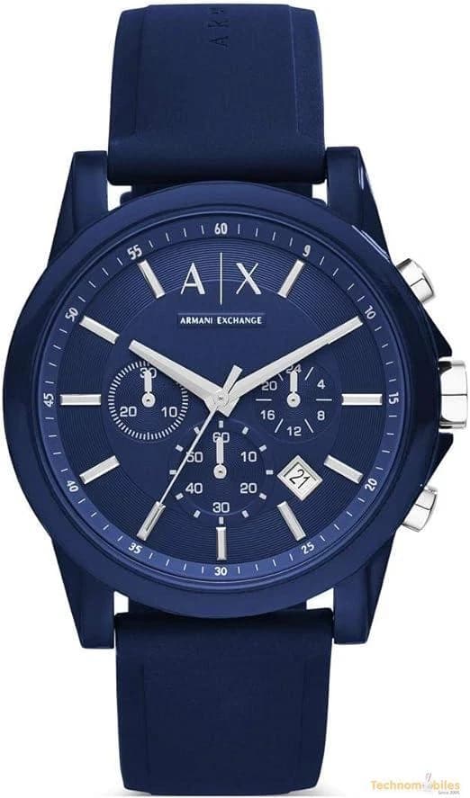 Armani Exchange Men's Chronograph, Silicone Watch, 44mm case size