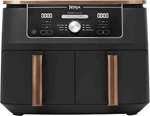 Ninja Foodi MAX Dual Zone Air Fryer AF400UKCP 9.5L, 2 Drawers, 6-in-1, Copper/Black