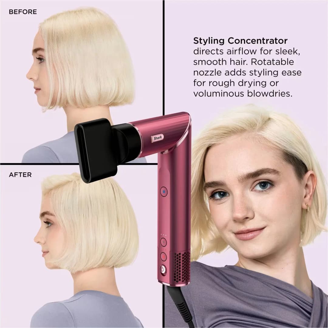 Shark FlexStyle Black Cherry 5-in-1 Air Styler & Hair Dryer Gift Set HD456CRUK - Image 4