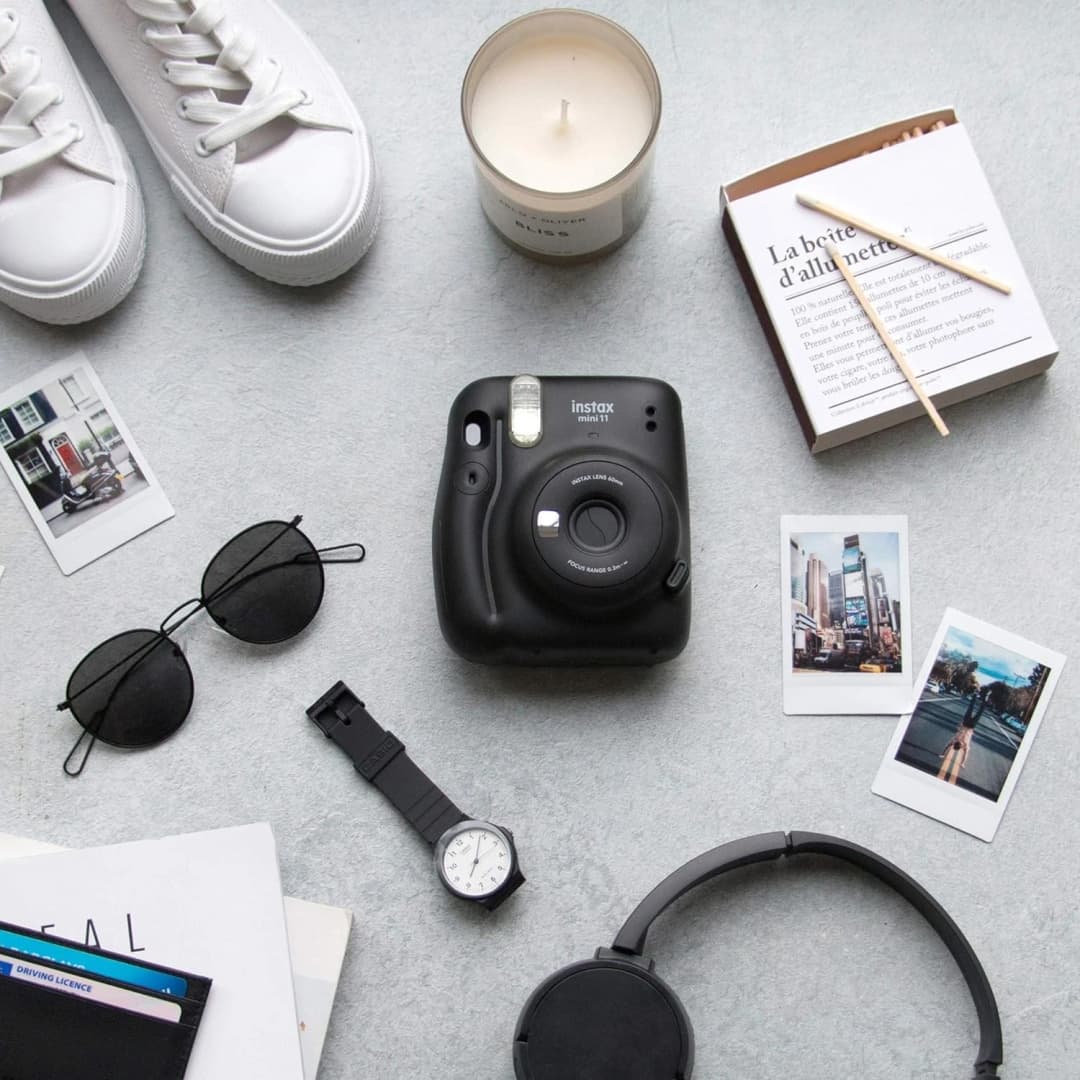 Fujifilm Instax Mini 11 Charcoal-Gray Instant Camera Including Film with 10 Shots from 1A Photo PORST - Black - Image 5