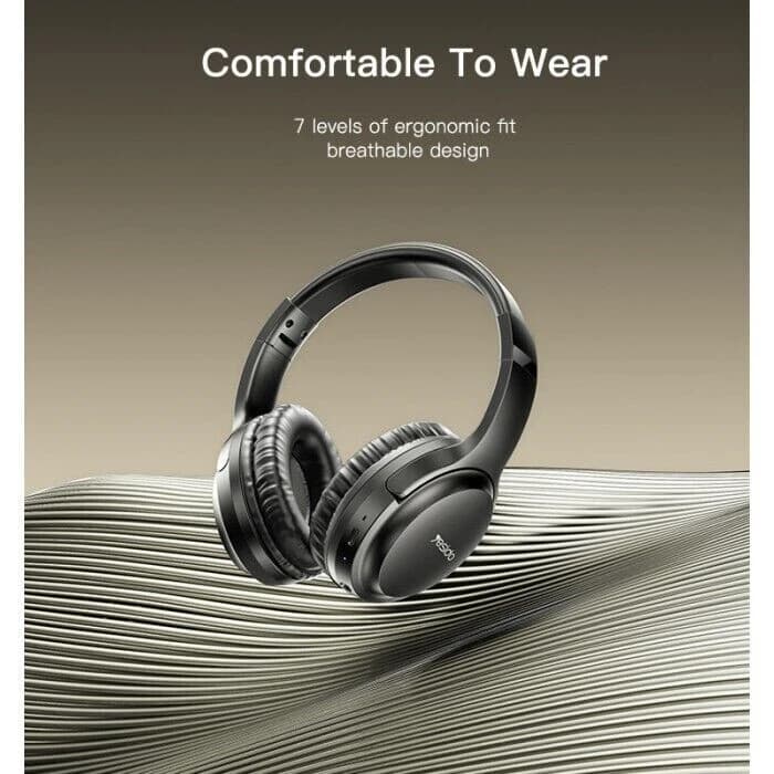 Yesido EP04 Wireless Bluetooth Headset Headphone BT5.3, 25H Playback  - Black - Image 4