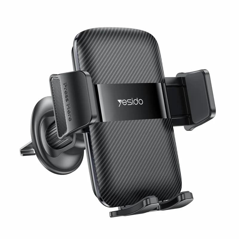 YESIDO C251 Air Vent Car Phone Holder for 4.8-7.2 Inch Phones, 360-Degree Rotation - Black - Image 1