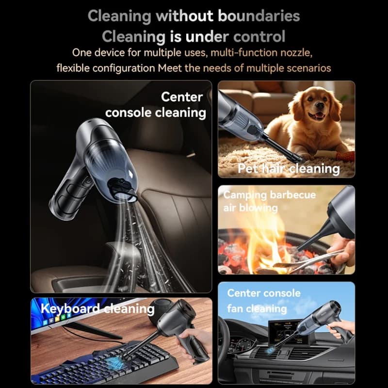 Yesido VC08 Rechargeable Handheld Vacuum Cleaner High Power Car & Home Cleaning Tool - Image 2