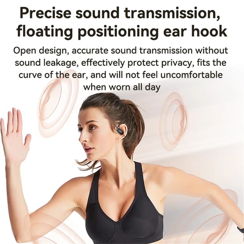 YESIDO YSP19 Open-Ear Bluetooth Headphones with IPX5 Waterproof Rating - Black - Image 2
