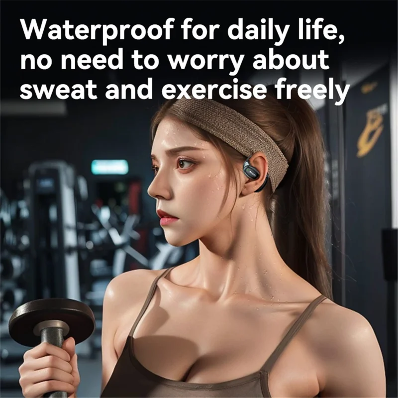 YESIDO YSP19 Open-Ear Bluetooth Headphones with IPX5 Waterproof Rating - Black - Image 3
