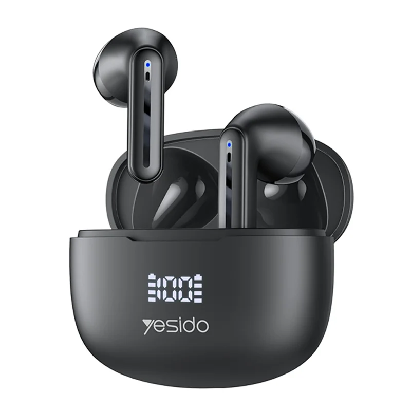 Yesido TWS19 ENC Noise Cancelling Semi In-Ear Wireless Earbuds - Black