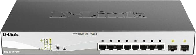 D-Link DGS-1210-10MP 10 Port Gigabit Smart Managed PoE Switch with 2 SFP Ports
