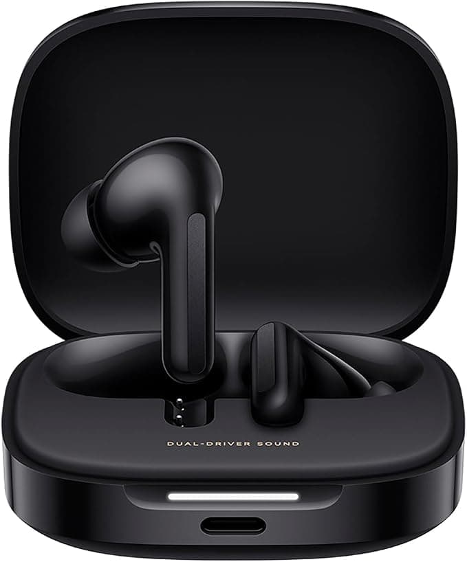 Xiaomi Redmi Buds 6 Wireless In-Ear Earbuds – Dual Drivers, 49dB ANC, 52H Battery, IP54, Night Black