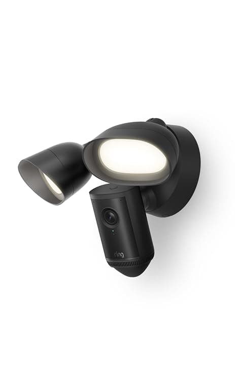 Ring Floodlight Cam Pro 2nd Gen Outdoor Security Camera Retina 4K HDR 10x Enhanced Zoom - Black