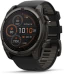 Garmin Fenix 8 Solar Sapphire 51mm Carbon GPS Smartwatch Silicone Strap - Grey Titanium Black thumbnail 1