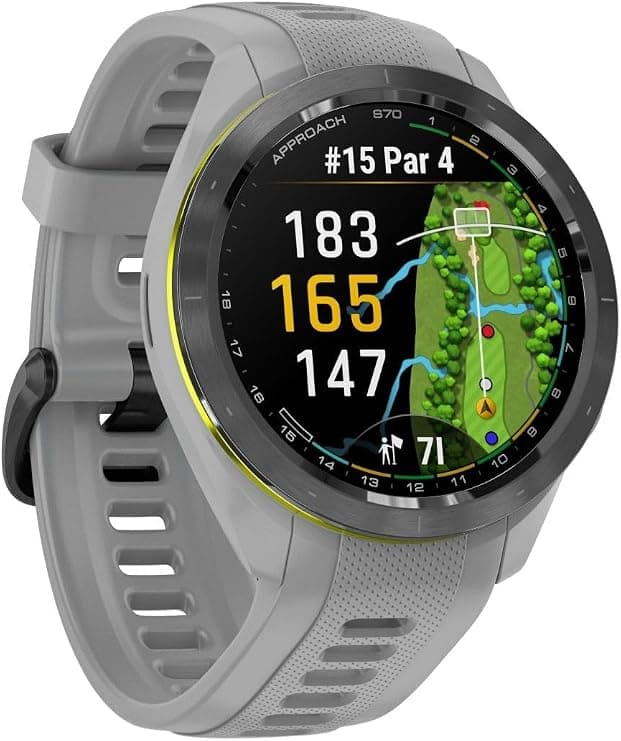 Garmin Approach S70 42mm GPS Golf Smartwatch Black Ceramic Bezel Powder Grey Silicone Strap - Image 5