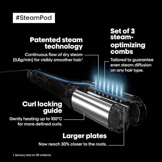 L'Oréal Professionnel SteamPod 4 Steam Hair Straightener & Styling Tool for All Hair Types, UK Plug - White - Image 4