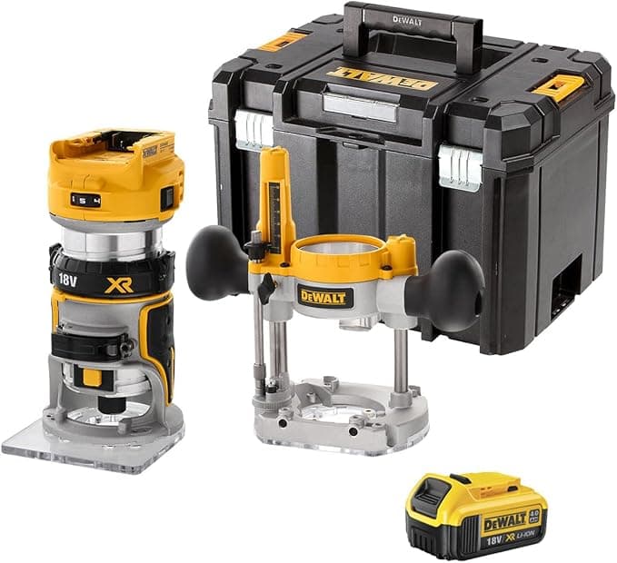 DeWalt DCW604NT 18V XR Brushless 1/4 Inch Cordless Router Trimmer Kit with 4.0Ah Battery