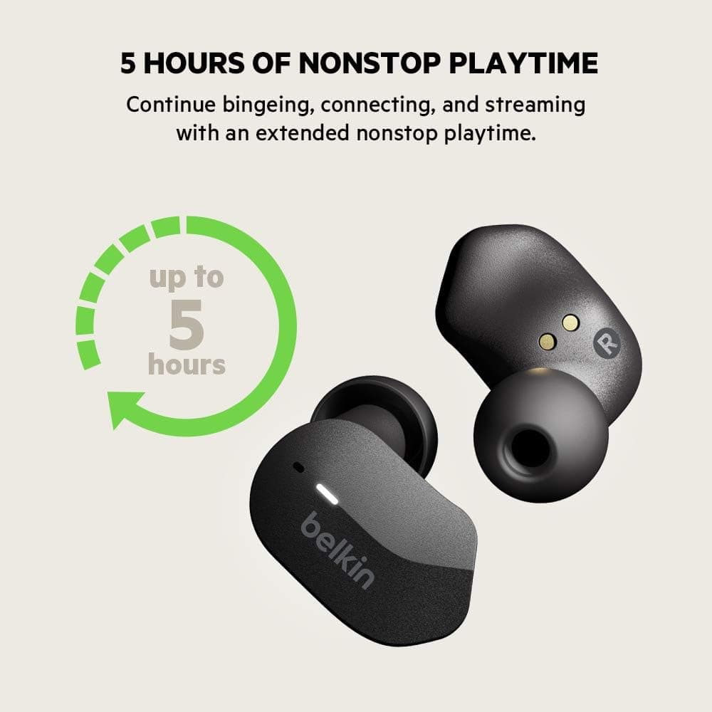 Belkin SoundForm Wireless Earbuds with Charging Case Black - Image 5