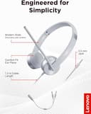 Lenovo 100 Stereo Analog Headset 3.5mm Cloud Grey with Boom Microphone thumbnail 5