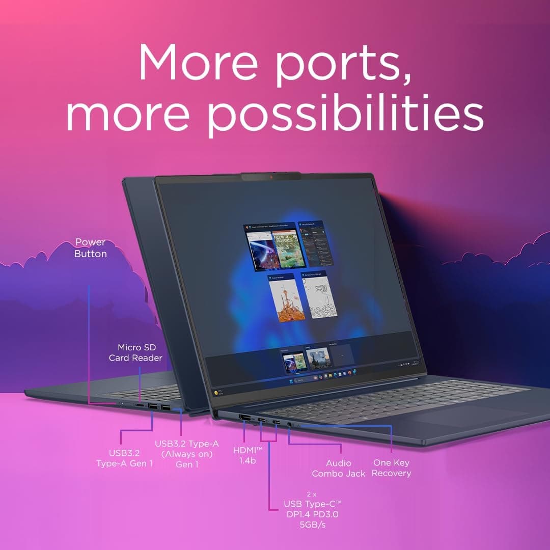 Lenovo IdeaPad Slim 5 16" WUXGA Laptop i7-13620H 16GB, 1TB Windows 11 Cosmic Blue - Image 6