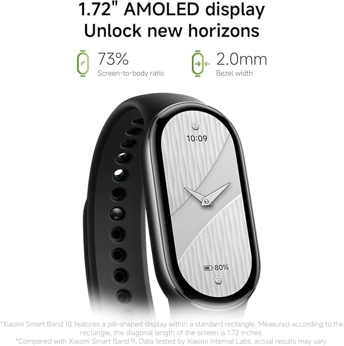 Xiaomi Smart Band 10 Fitness Tracker 1.72" AMOLED, 21-Day Battery, Android & iOS - Silver - Image 3