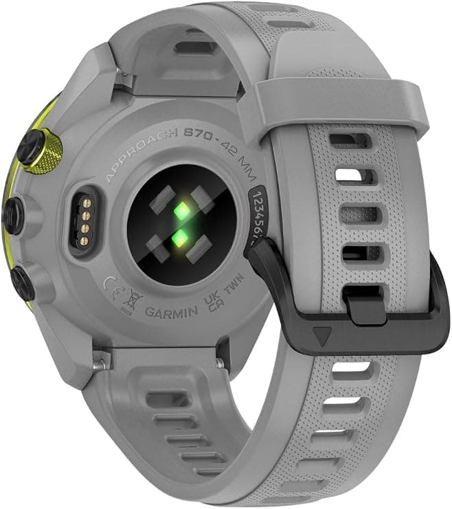 Garmin Approach S70 42mm GPS Golf Smartwatch Black Ceramic Bezel Powder Grey Silicone Strap - Image 4