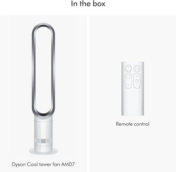 Dyson Cool™ AM07 Bladeless Tower Fan Silver – Air Multiplier™, 10 Speeds, Remote Control - Image 4