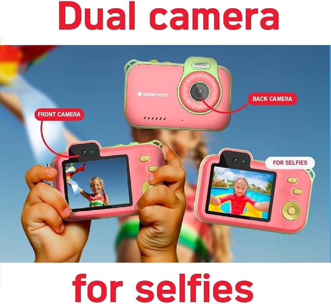AgfaPhoto Realikids Waterproof 2 Kids Camera 12MP HD - Red - Image 4