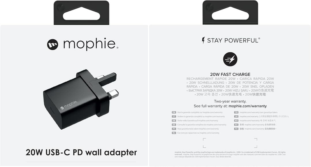 Zagg Mophie 20W USB-C Wall Charger Black - Image 2