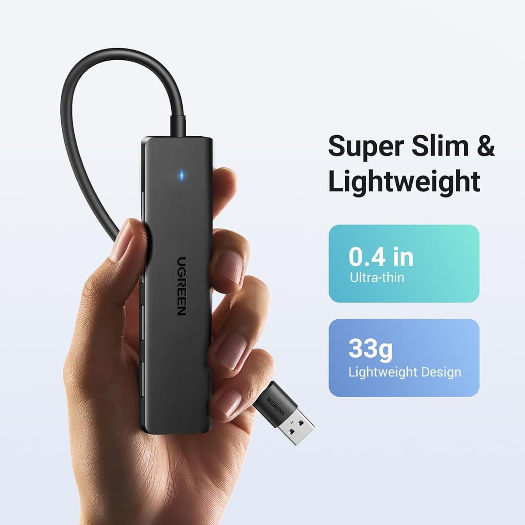 UGREEN 4-Port USB 3.0 Hub – Ultra Slim, 5Gbps High-Speed - Image 6